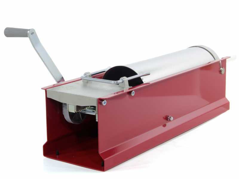 Roter manueller Tisch-Wurstf&uuml;ller Reber 8951 N INOX mit 2 Geschwindigkeiten - F&uuml;llmenge 8 Kg