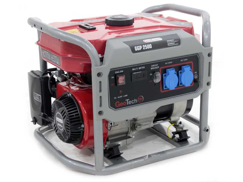 GeoTech Pro GGP 2500 - Benzin-Stromerzeuger mit R&auml;dern und AVR-Regelung 2.2 kW - Dauerleistung 2 kW - 230V