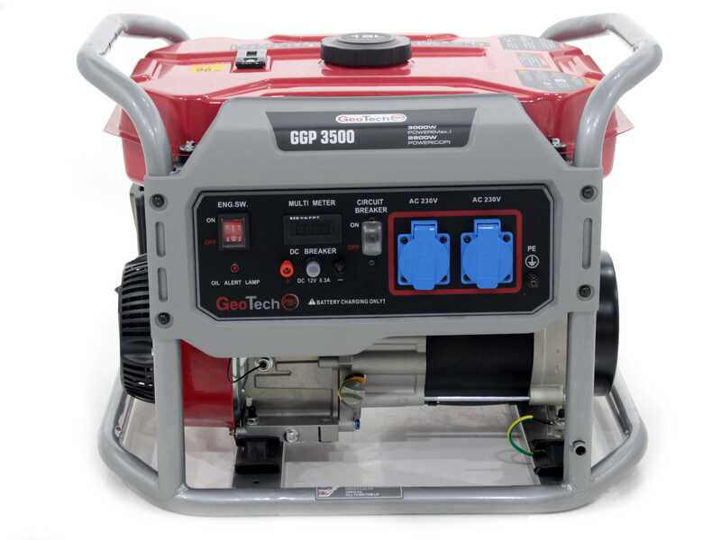 GeoTech Pro GGP 3500 - Benzin-Stromerzeuger mit R&auml;dern und AVR-Regelung 3 kW - Dauerleistung 2.8 kW - 230V