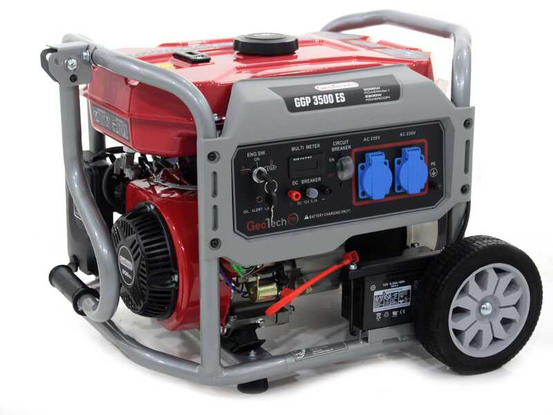 GeoTech Pro GGP 3500 ES - Benzin-Stromerzeuger mit R&auml;dern und AVR-Regelung 3 kW - Dauerleistung 2.8 kW - 230V