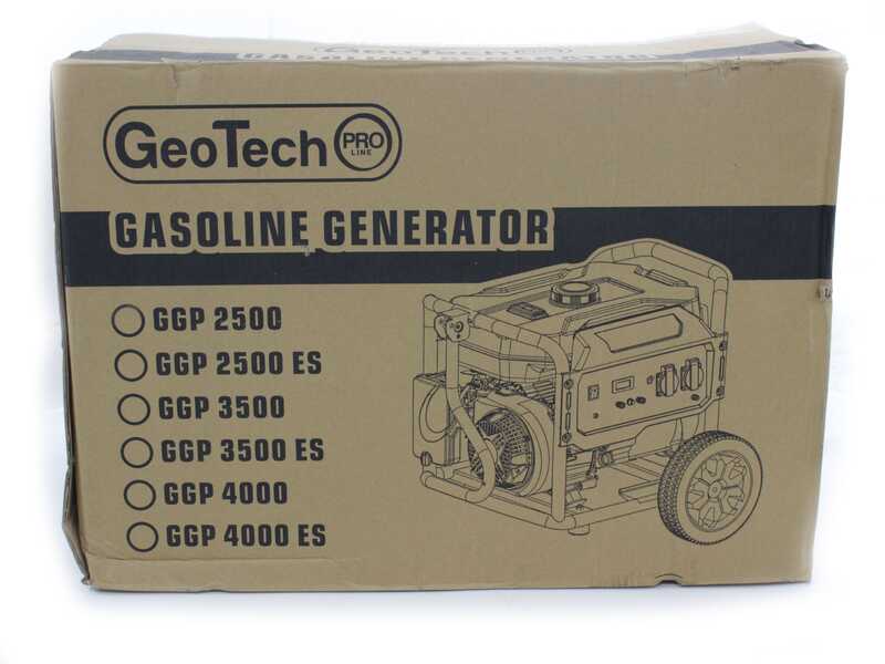 GeoTech Pro GGP 4000 ES - Benzin-Stromerzeuger mit R&auml;dern und AVR-Regelung 3.6 kW - Dauerleistung 3.2 kW - 230V