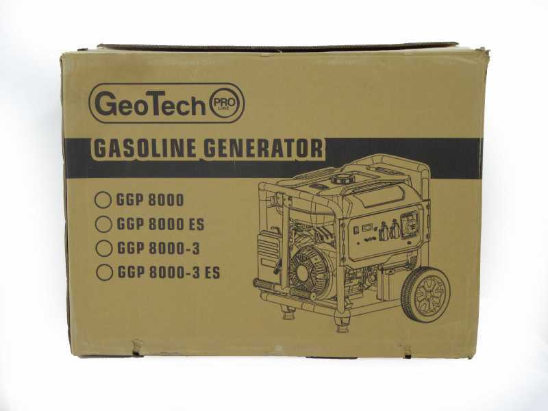 GeoTech Pro GGP 6500 - Benzin-Stromerzeuger mit R&auml;dern und AVR-Regelung 5.4 kW - Dauerleistung 5 kW - 230V