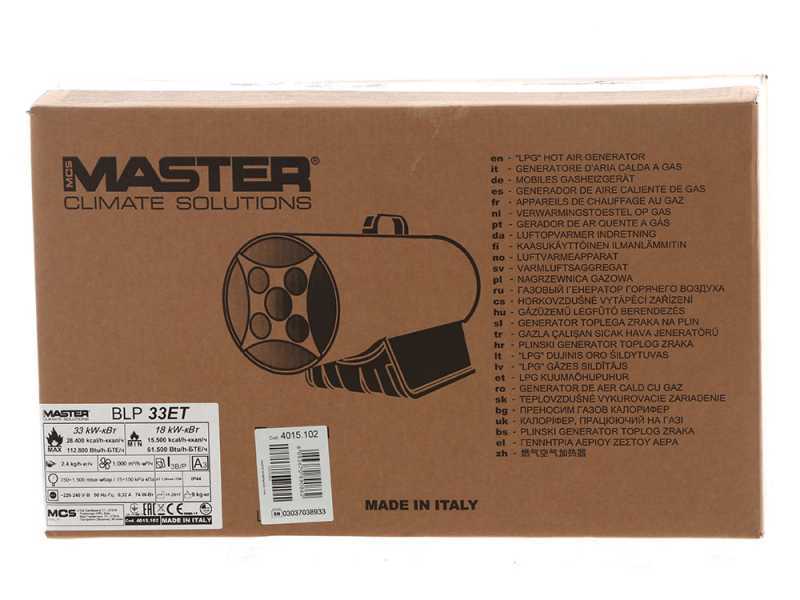 Master BLP 33 ET - Gas Luftheizger&auml;t - Elektroantrieb