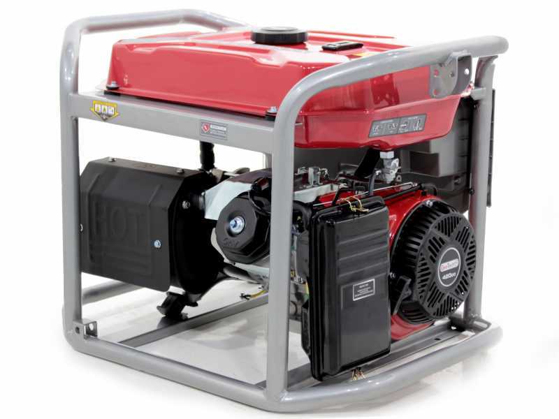 GeoTech Pro GGP 6500-3 - Benzin-Stromerzeuger mit R&auml;dern und AVR-Regelung 5.4 kW - Dauerleistung 5 kW - 400V