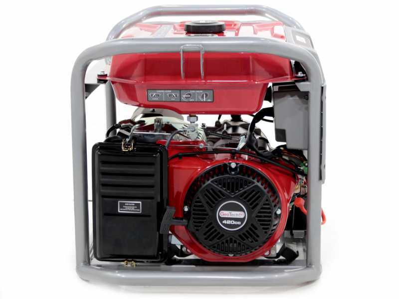 GeoTech Pro GGP 8000-3 ES -  Benzin-Stromerzeuger mit R&auml;dern mit AVR-Regelung 6.5 kW - Dauerleistung 6 kW - 400V