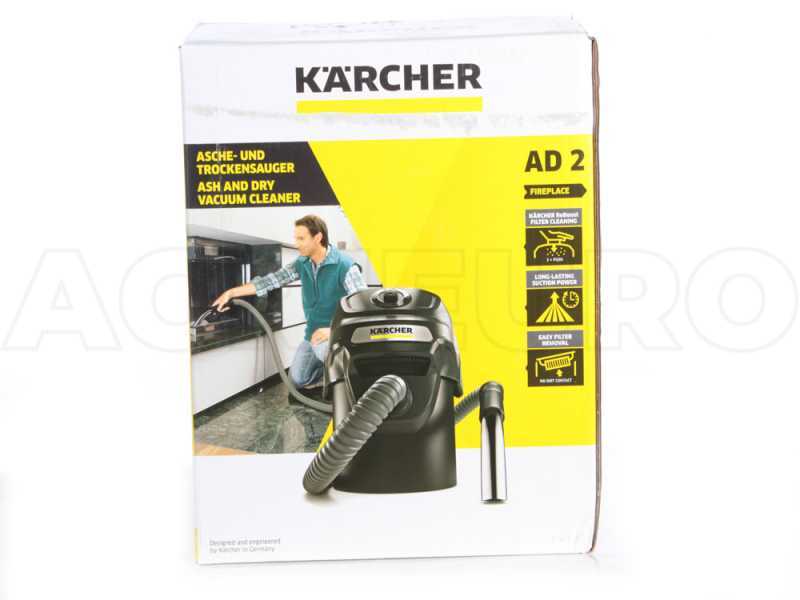 Aschensauger K&auml;rcher AD 2, Auffangbeh&auml;lter aus Metall 14 lt - Motor 600 W