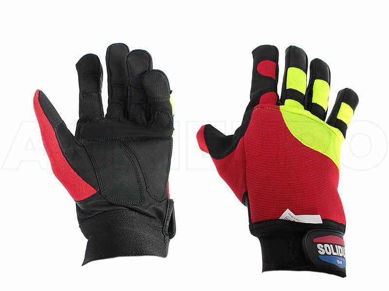 Schnittfeste Schutzhandschuhe f&uuml;r Motors&auml;ge Solidur Forest - Gr&ouml;&szlig;e S (Kleidergr&ouml;&szlig;e 8)