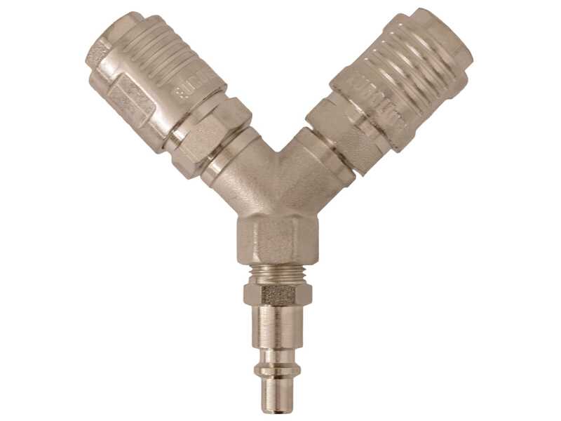 Y-Verteiler mit Kupplungen - 2 Schnellkupplungen mit Innengewinde
