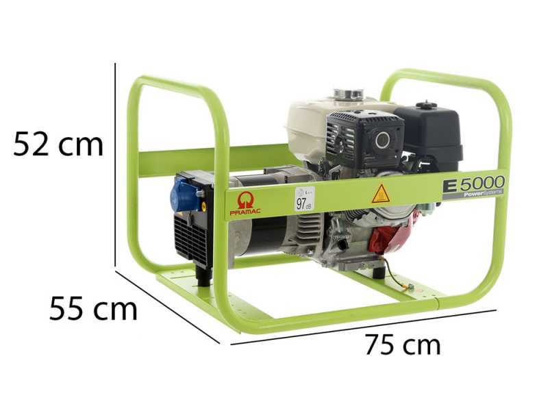 Pramac E 5000 - Benzin Stromerzeuger 4.6 kW - Dauerleistung 3.9 kW - 230V