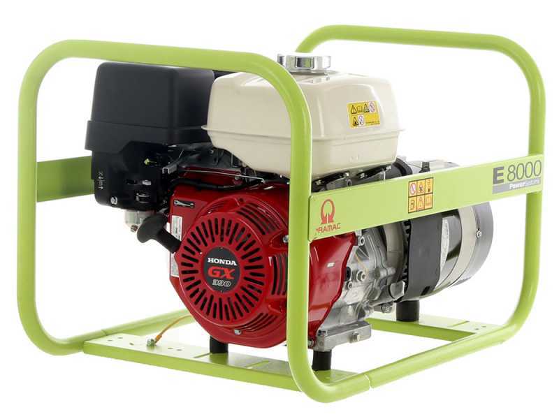 Benzin Stromerzeuger 230V einphasig Pramac E 8000 - 5,4 kW - Honda GX 390 Motor