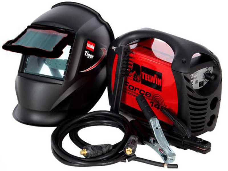 Telwin Force 145 - Inverter -Schwei&szlig;ger&auml;t (MMA) + Schutzmaske, Gleichstrom (DC)