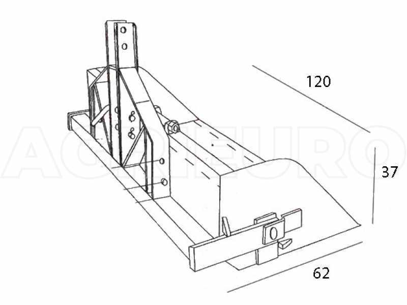 Heckschaufel f&uuml;r Traktor GeoTech von 120 cm - mittlere Baureihe - Tragf&auml;higkeit 300 Kg