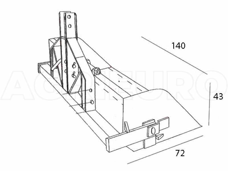 Heckschaufel f&uuml;r Traktor GeoTech von 140 cm - mittelschwere Baureihe - Tragf&auml;higkeit 500 Kg