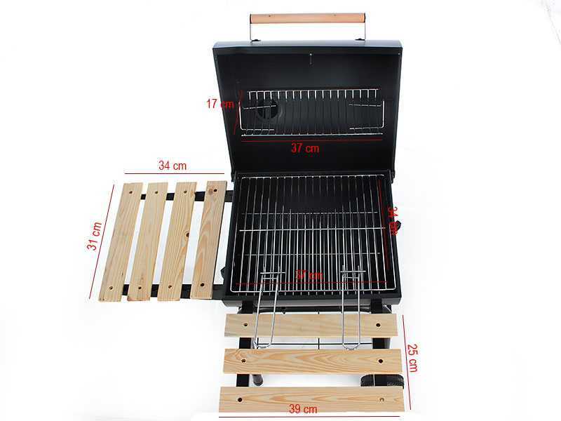 Royal Food CB 350 - Kohlegrill mit Grillrost aus Edelstahl - Kochfl&auml;che 37x34 cm