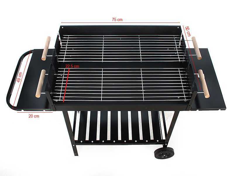 Royal Food CB 280X - Kohlegrill mit 2 Grillrosten - Kochfl&auml;che 75 x 50