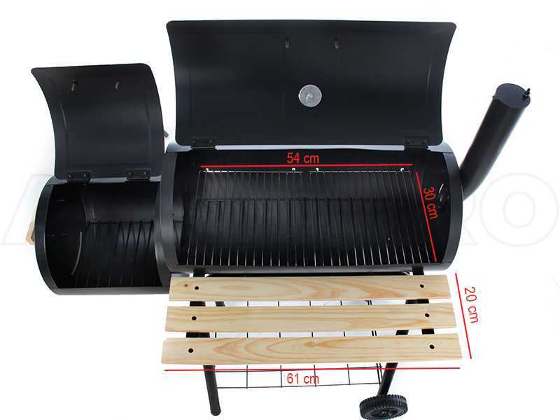 Royal Food CB 400-2 - Kohlegrill mit Grillrost aus Edelstahl - R&auml;ucherofen - Kochfl&auml;che 54x30 cm