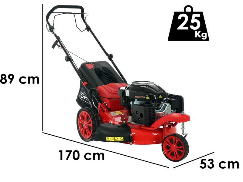 Rasenm&auml;her GeoTech Pro S47-3 BMSWG, vorderes Drehrad - Loncin - mit Radantrieb