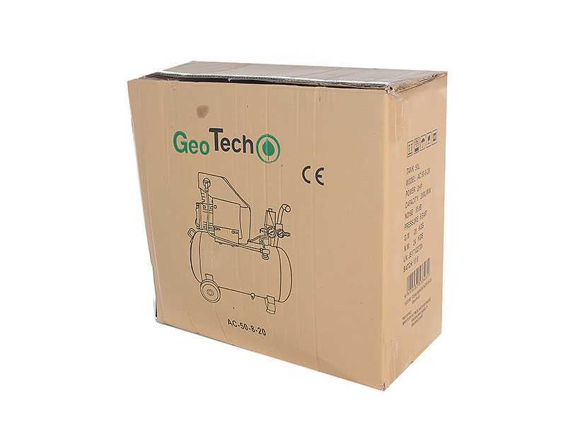 GeoTech AC 50.8.20 - Elektro Kompressor - 50 Liter -  Motor 2 PS