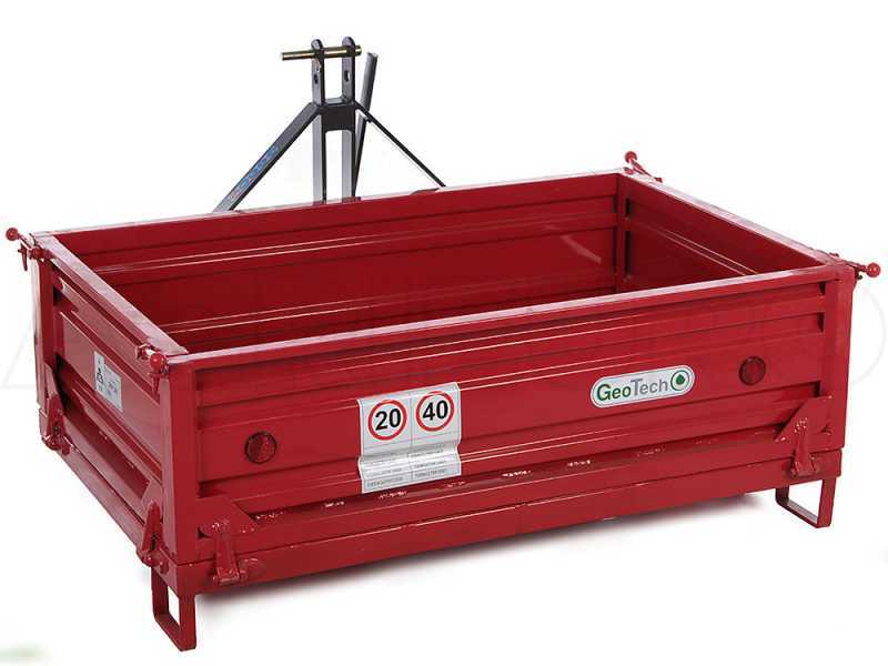 Heckcontainer f&uuml;r Traktor GeoTech TRP 160 - kippbar - 3 abnehmbare Bordw&auml;nde