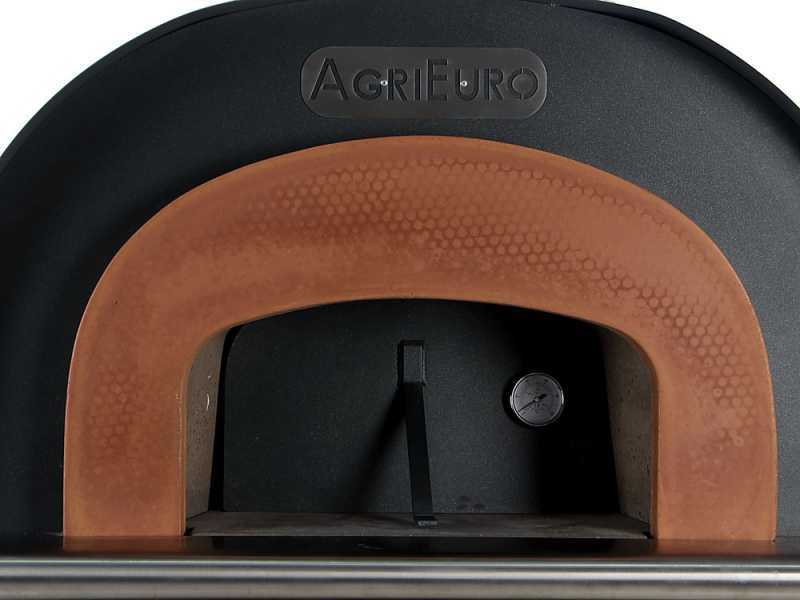 AgriEuro Cibus Inox 800 - Edelstahl Holzbackofen f&uuml;r drau&szlig;en - mit Backraum &Oslash; 80 - Backf&auml;higkeit: 5 Pizzen