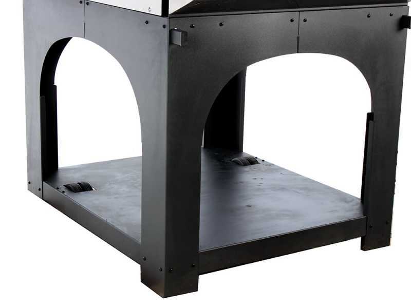 AgriEuro Cibus Inox 800 - Edelstahl Holzbackofen f&uuml;r drau&szlig;en - mit Backraum &Oslash; 80 - Backf&auml;higkeit: 5 Pizzen