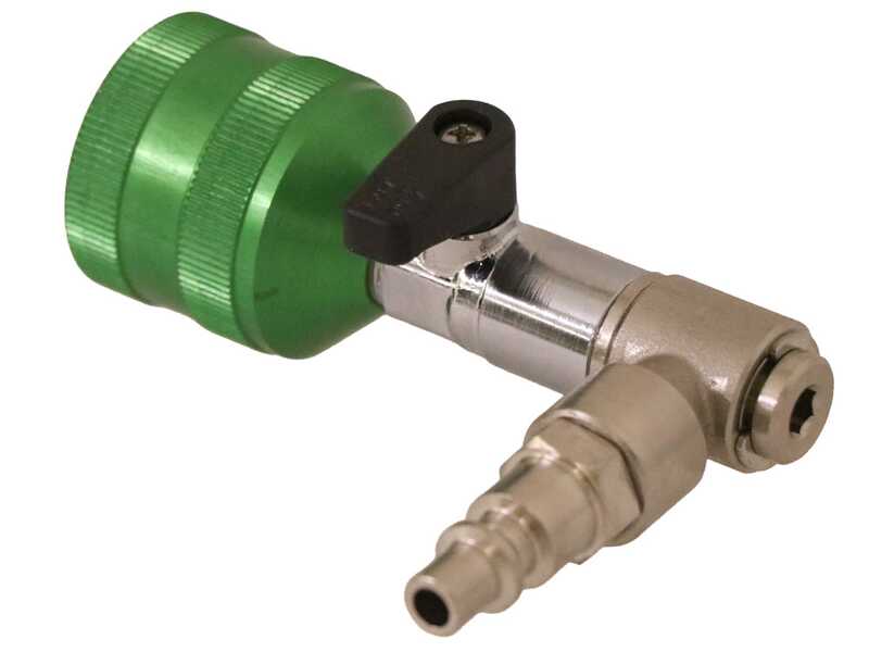 Anschlussst&uuml;ck mit Hahn, drehbar f&uuml;r Verl&auml;ngerungssch&auml;fte