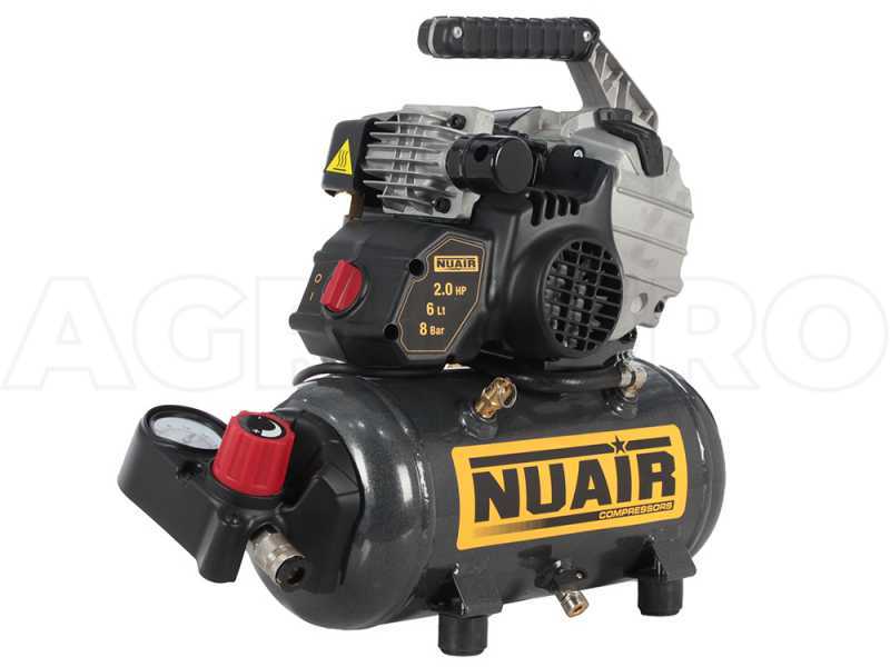 Kompakter tragbarer elektrischer Kompressor Nuair FU 227/8/6E, Motor 2 PS - 6 Lt