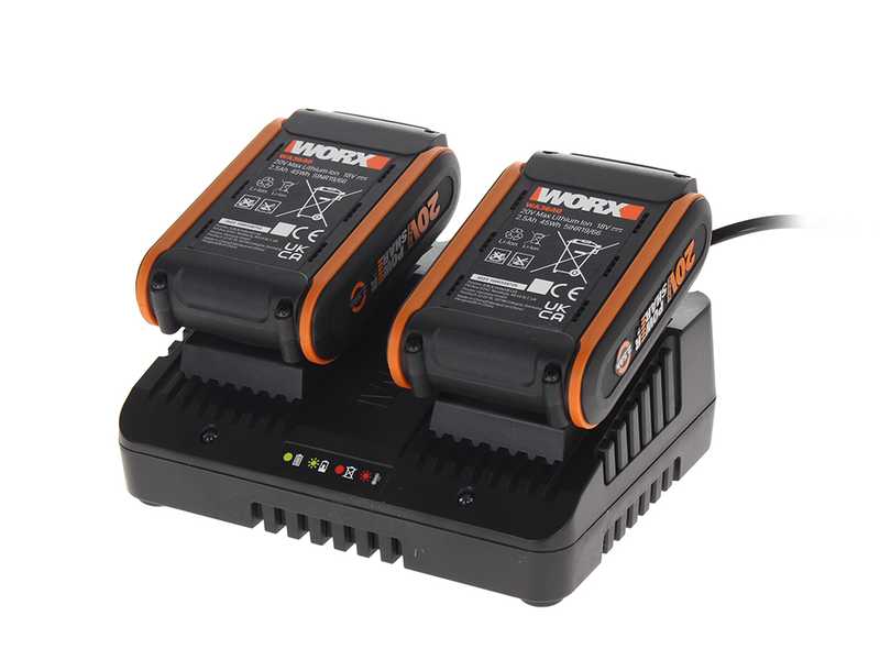 Worx WG779E - Akku Rasenm&auml;her - 2x20V/2,5Ah - 34 cm Schnittbreite