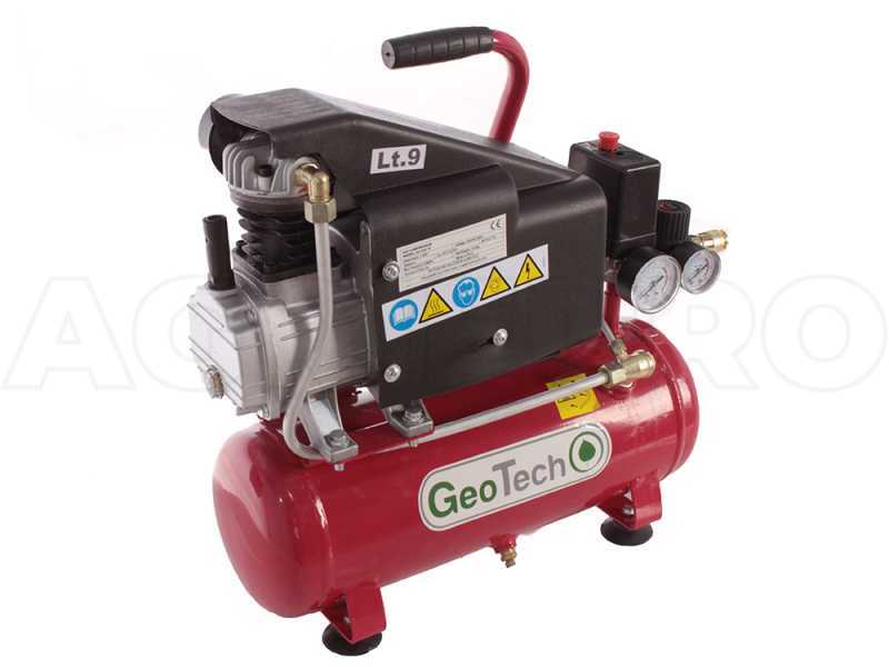 GeoTech AC9-8-15 - Kompakter tragbarer elektrischer Kompressor - Motor 1.5PS - 9Lt Druckluft