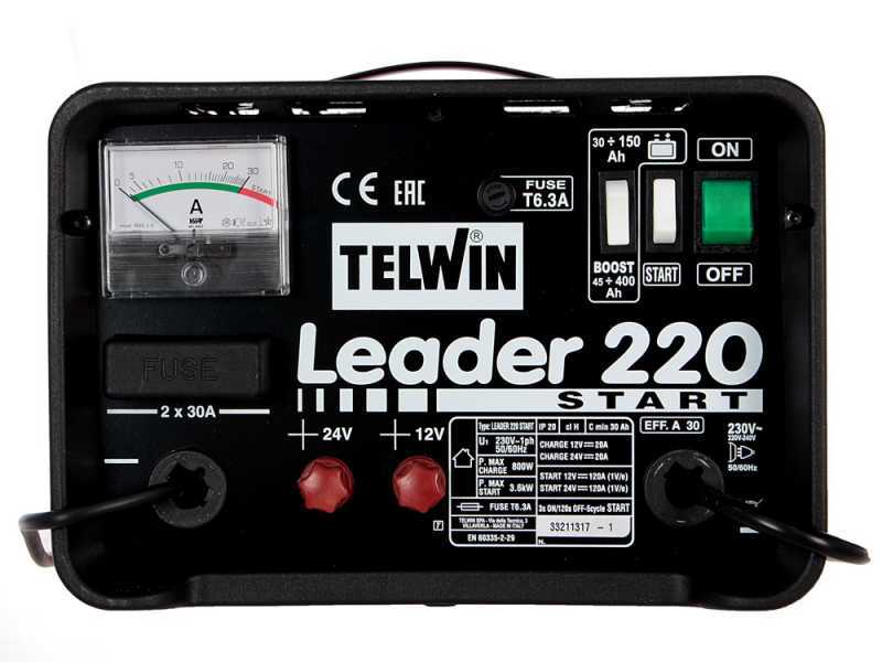 Telwin Leader 220 - Akkuladeger&auml;t und Starter - Batterien WET/START-STOP mit Spannung 12/24V