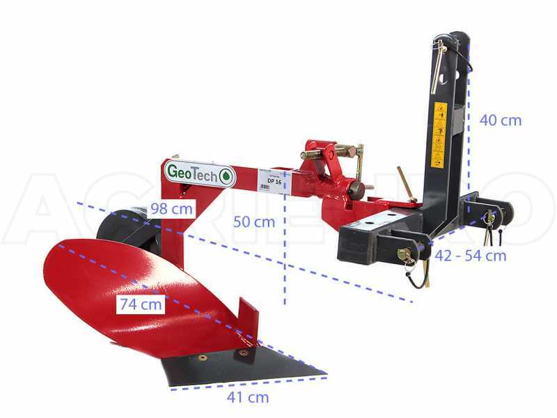 Geotech DP16 -  Einschar Wendepflug - f&uuml;r Traktoren mit Dreipunktaufnahme