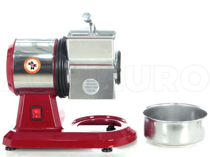 AgriEuro Basic Red Vintage - Elektrische Tisch-K&uuml;chenreibe aus Aluminiumdruckguss - Motor 350 W