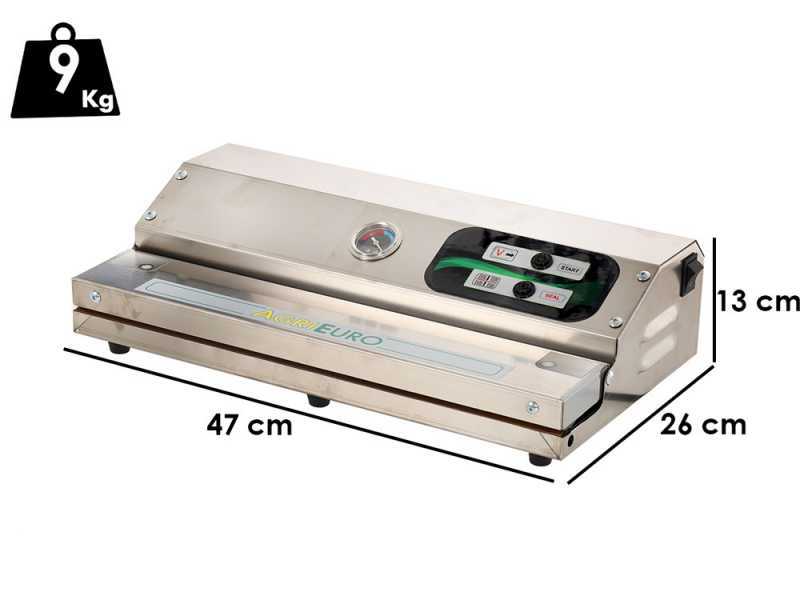Vakuumierger&auml;t BIG Euro 460 EDELSTAHL  + Vakuummeter - Schwei&szlig;leiste 47 cm 