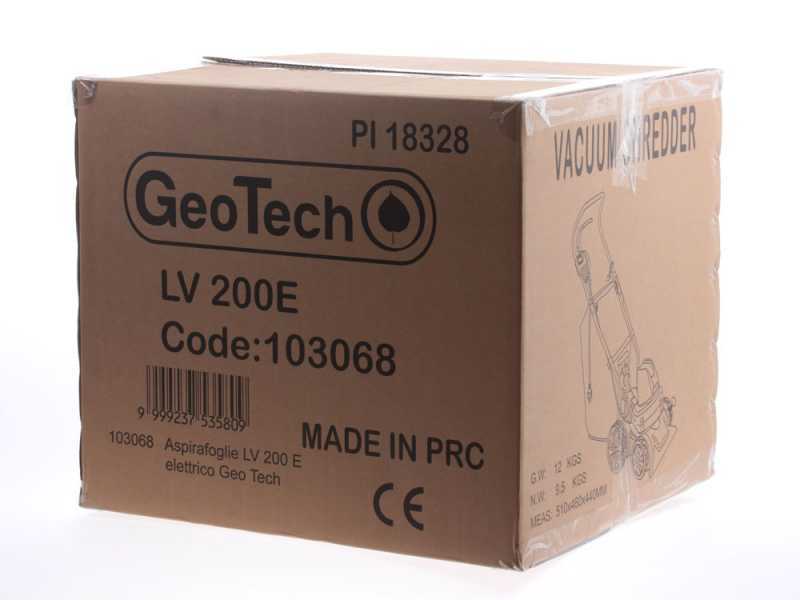 Laubsauger auf R&auml;der GeoTech LV 200 E - Elektromotor 1600 W - Fangsack 45 Lt - Laubbl&auml;ser