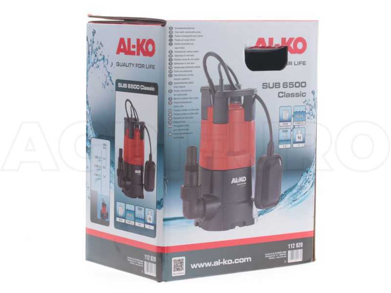 Elektrische Tauchpumpe f&uuml;r Klarwasser AL-KO SUB 6500 Classic 250W - Schlauchanschluss 38 und 25