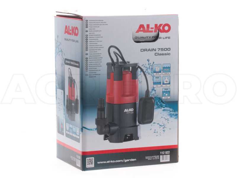 Elektrische Tauchpumpe f&uuml;r Schmutzwasser AL-KO DRAIN 7500 Classic 450W - Anschluss 38-25