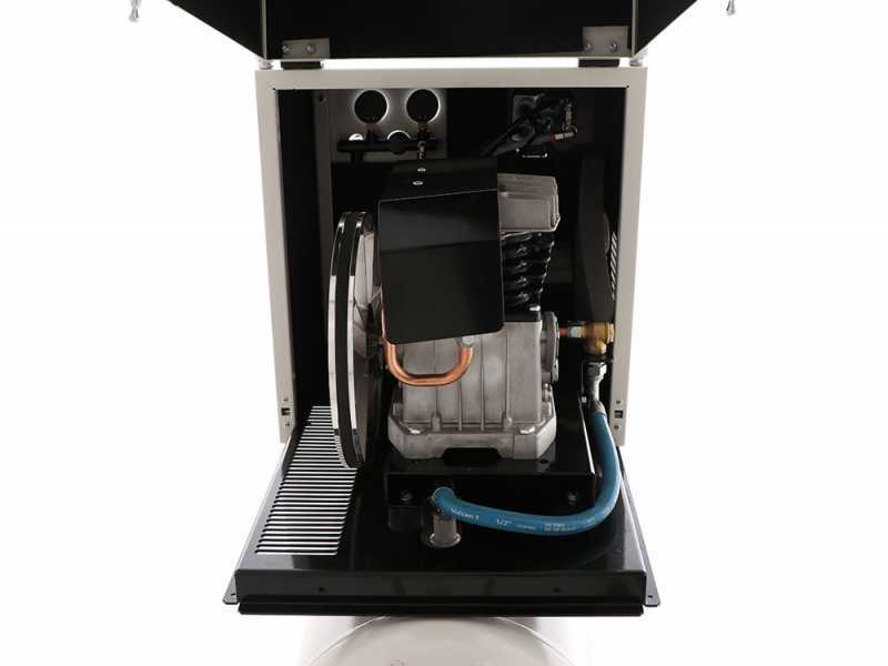 Elektrischer Kompressor auf Wagen FIAC Silent AB90/360M - einphasig - Riemenantrieb - 3 PS