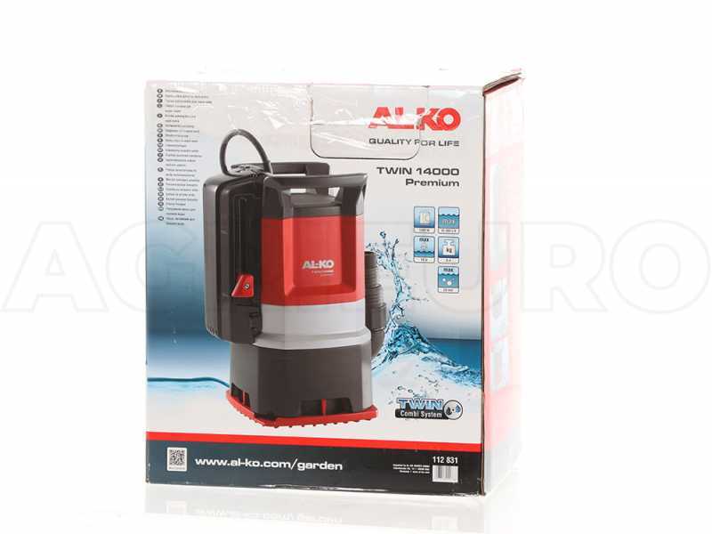 Elektrische Tauchpumpe f&uuml;r Klar- und Schmutzwasser AL-KO TWIN 14000 Premium 950W