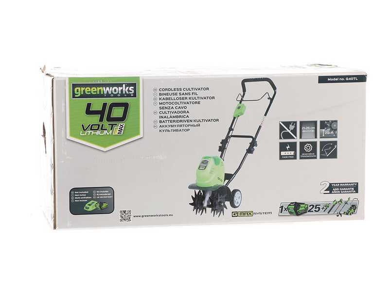 Akku-Motorhacke Greenworks 40 V - SOLO - OHNE AKKU UND LADEGER&Auml;T