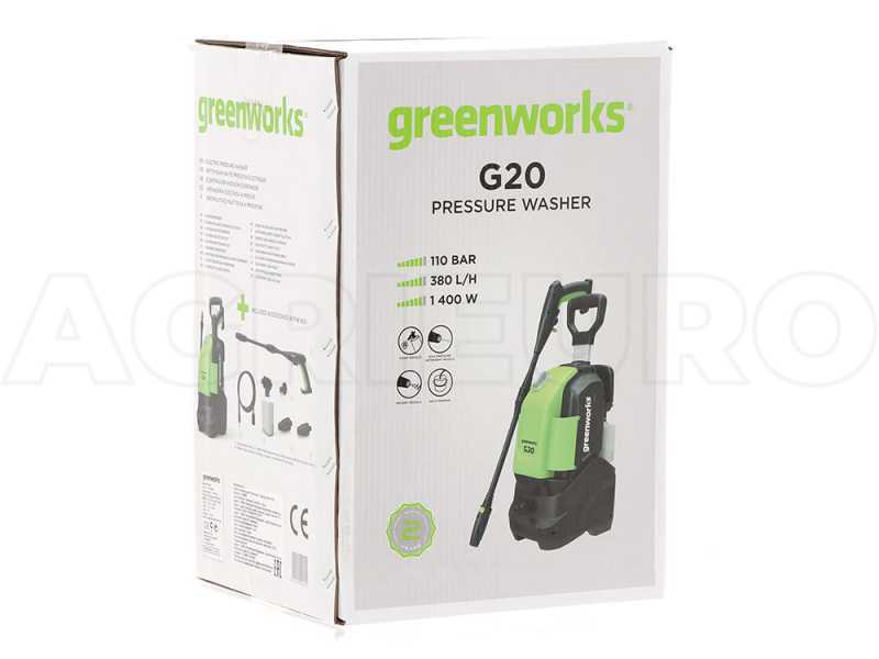 Kompakter Hochdruckreiniger Greenworks G20 - klein und kompakt - 120 bar max - tragbar