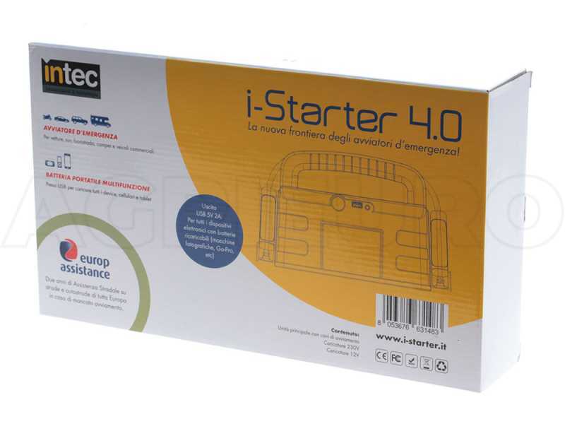 Intec i-Starter 4.0 - Notfallstarter Akkuladeger&auml;t - Stromversorgung 12 V