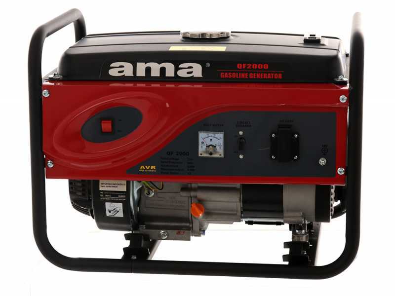 AMA QF2000 - Leiser Benzin-Stromerzeuger mit AVR-Regelung 2.2 kW - Dauerleistung 2 kW einphasig