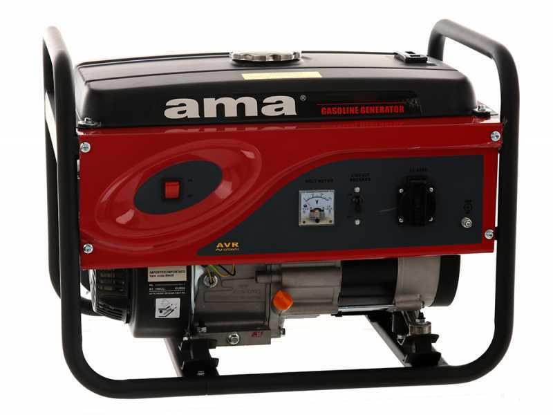 AMA QF2500 - Leiser Benzin-Stromerzeuger mit AVR-Regelung 2.8 kW - Dauerleistung 2.6 kW einphasig