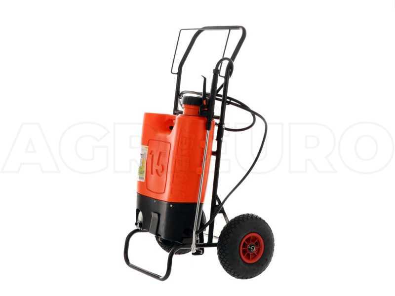 Akku R&uuml;ckenspritze Stocker auf Wagen - 15L Tank, max. 5 bar