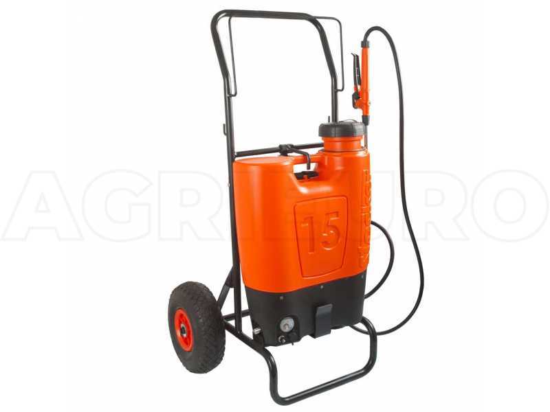 Akku R&uuml;ckenspritze Stocker auf Wagen - 15L Tank, max. 5 bar