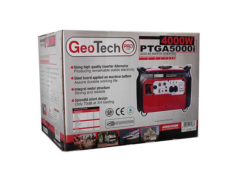 GeoTech PTGA 5000i - Leiser Inverter-Stromerzeuger 4 kW - Dauerleistung 3.5 kW - 230V + ATS