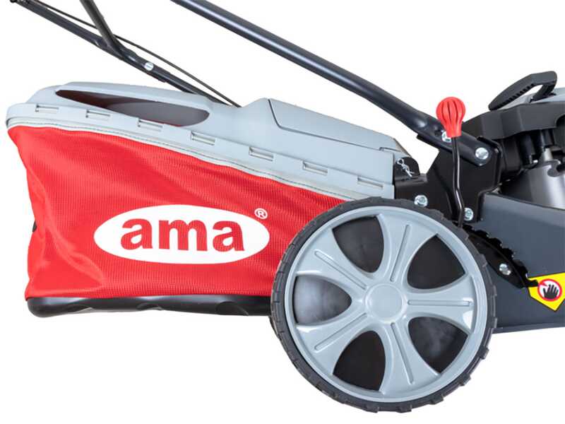 Rasenm&auml;her zum Schieben Ama NRS 465T Benzinmotor - 4in1: Sammeln, Mulchen, Seiten- und Heckauswurf
