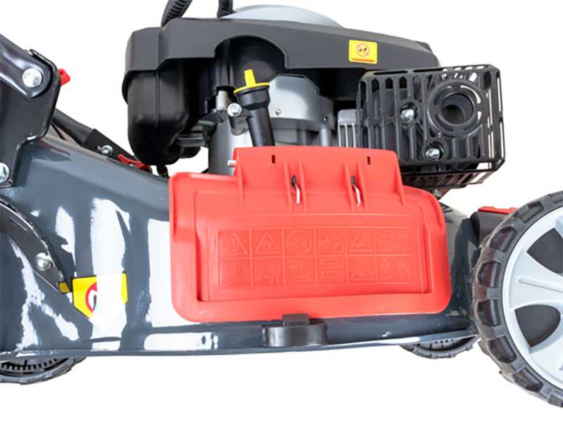 Rasenm&auml;her zum Schieben Ama NRS 465T Benzinmotor - 4in1: Sammeln, Mulchen, Seiten- und Heckauswurf