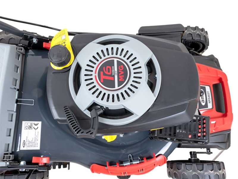 Rasenm&auml;her zum Schieben Ama NRS 465T Benzinmotor - 4in1: Sammeln, Mulchen, Seiten- und Heckauswurf