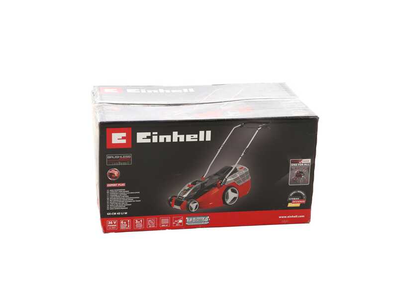 Akku Rasenm&auml;her Einhell GE-CM 43 Li - 2x Batterien 18V/4Ah - max. Schnittbreite 43 cm